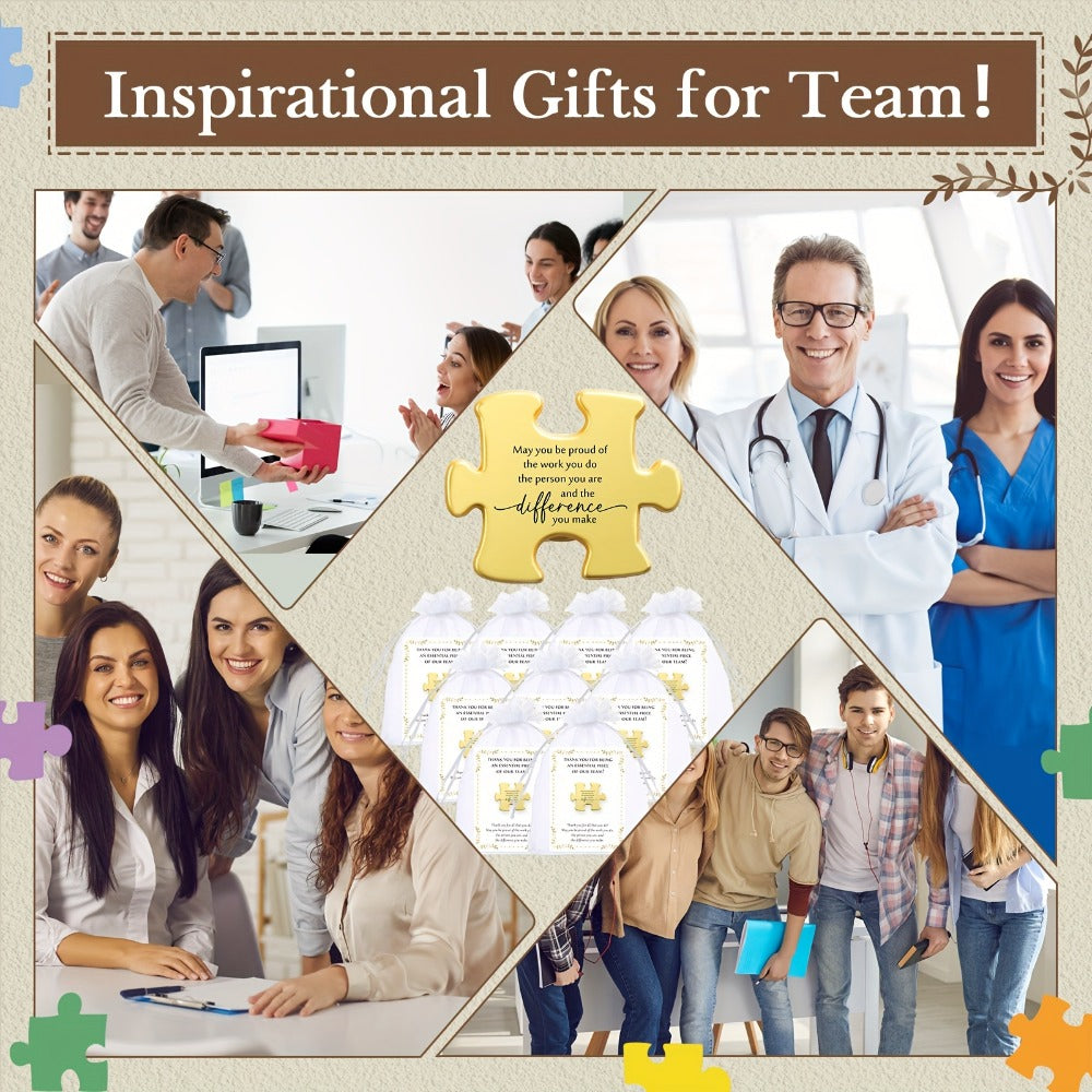 Brooch Pin - Employee Appreciation Gifts Bulk 75pcs Puzzle Piece Lapel Set with Thank - product detail view 7
