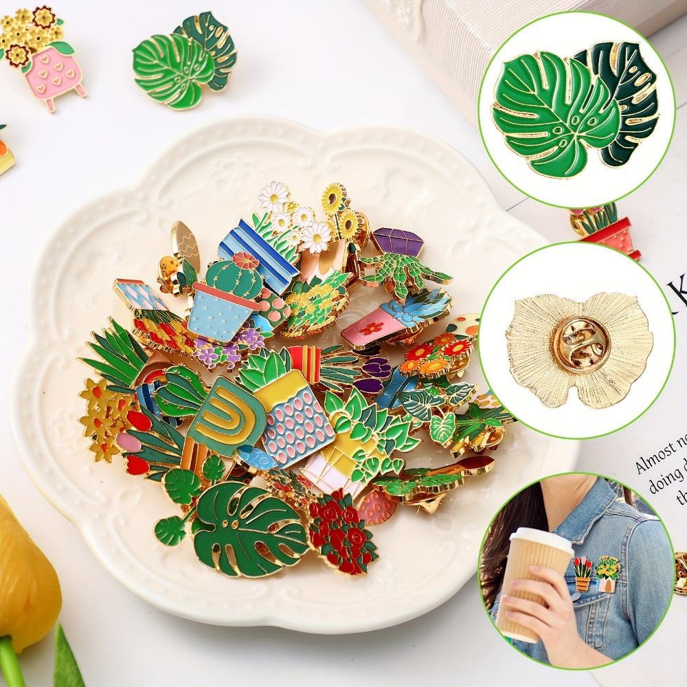 Brooch Pin - Enamel Set 30pcs Cute Cartoon Animal Flower Lapel Kawaii Floral Bulk for - product detail view 4