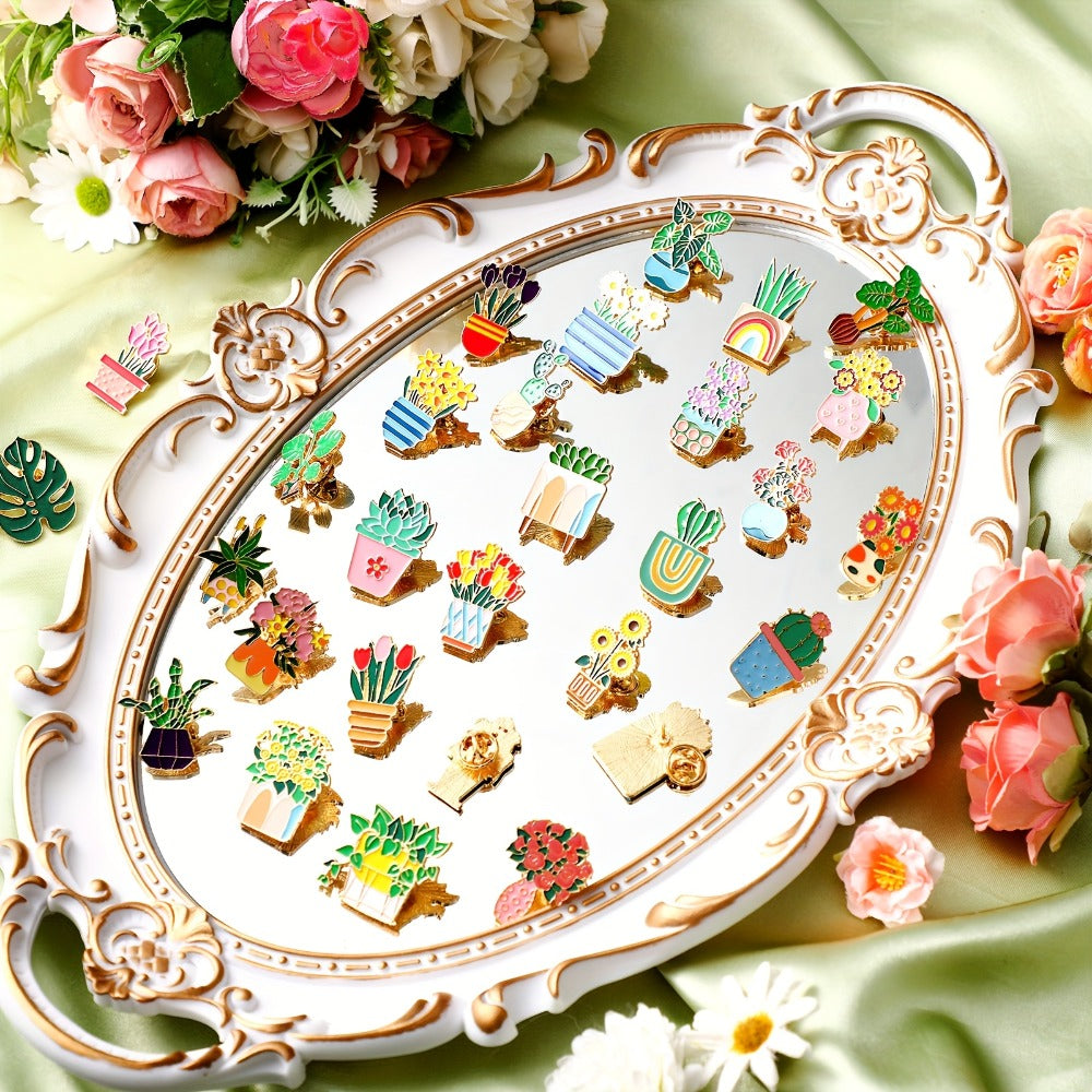 Brooch Pin - Enamel Set 30pcs Cute Cartoon Animal Flower Lapel Kawaii Floral Bulk for - product detail view 5