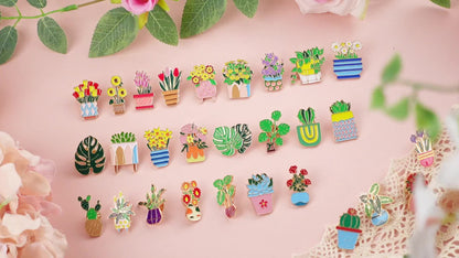 Brooch Pin - Enamel Set 30pcs Cute Cartoon Animal Flower Lapel Kawaii Floral Bulk for - product detail view 6