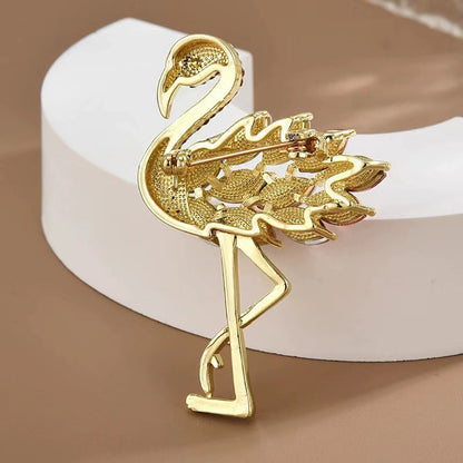 Brooch Pin - Flamingo Set 4pcs Colorful Zirconia Crystal Corsage Lapel Mori Chic Suit - product detail view 12
