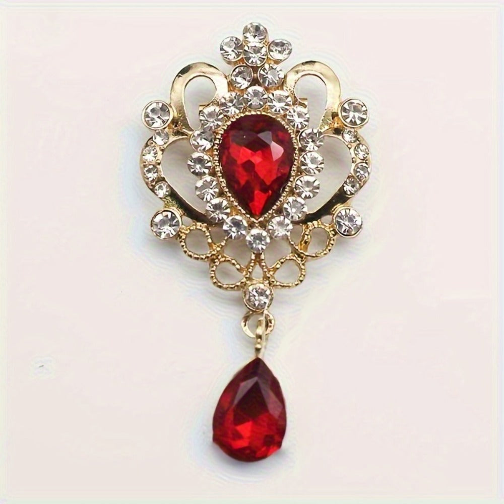 Brooch Pin - Rhinestone 10pcs Teardrop Crystal Detachable Retro Jewelry Brooches for - product detail view 2