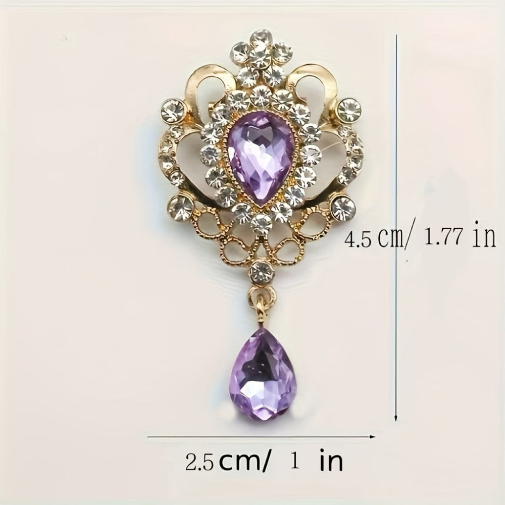Brooch Pin - Rhinestone 10pcs Teardrop Crystal Detachable Retro Jewelry Brooches for - product detail view 5