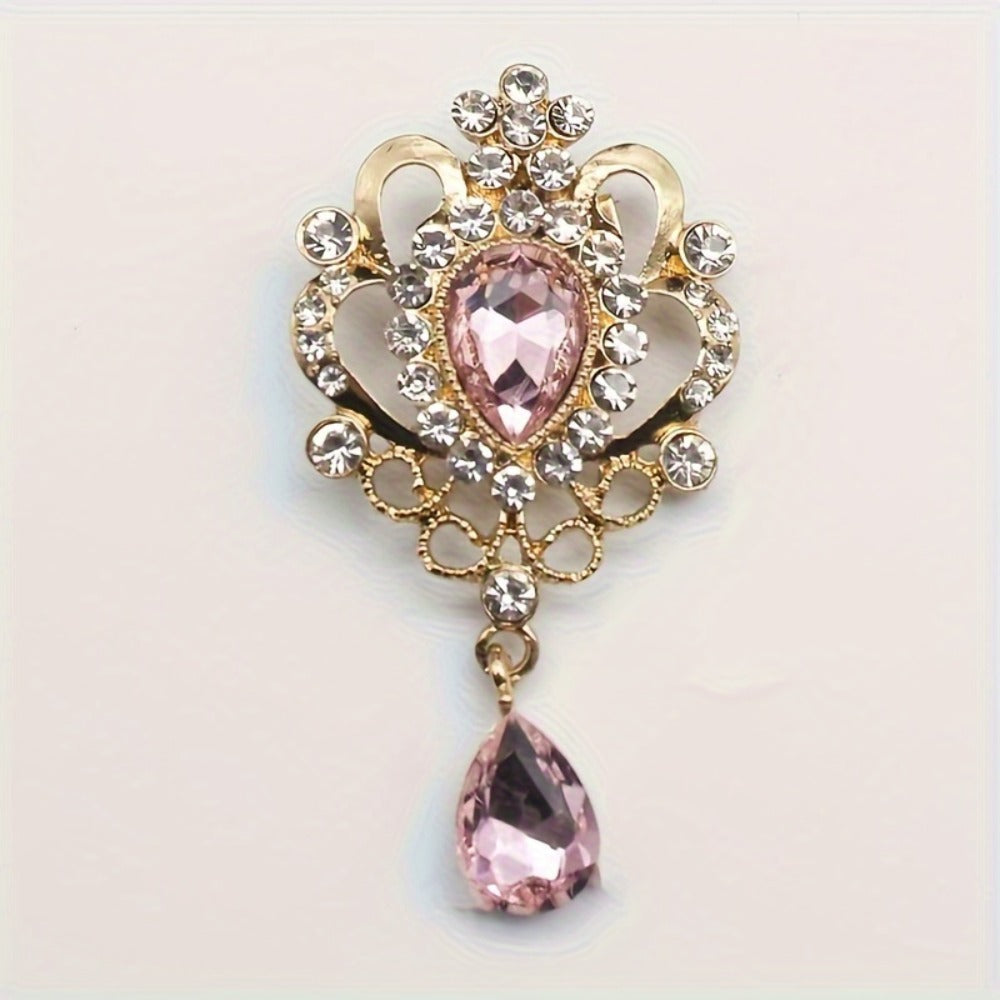 Brooch Pin - Rhinestone 10pcs Teardrop Crystal Detachable Retro Jewelry Brooches for - product detail view 6