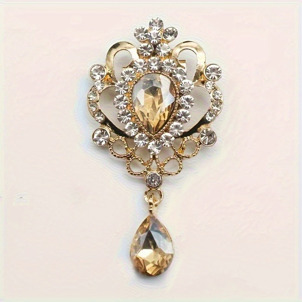 Brooch Pin - Rhinestone 10pcs Teardrop Crystal Detachable Retro Jewelry Brooches for - product detail view 7