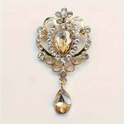 Brooch Pin - Rhinestone 10pcs Teardrop Crystal Detachable Retro Jewelry Brooches for - product detail view 7
