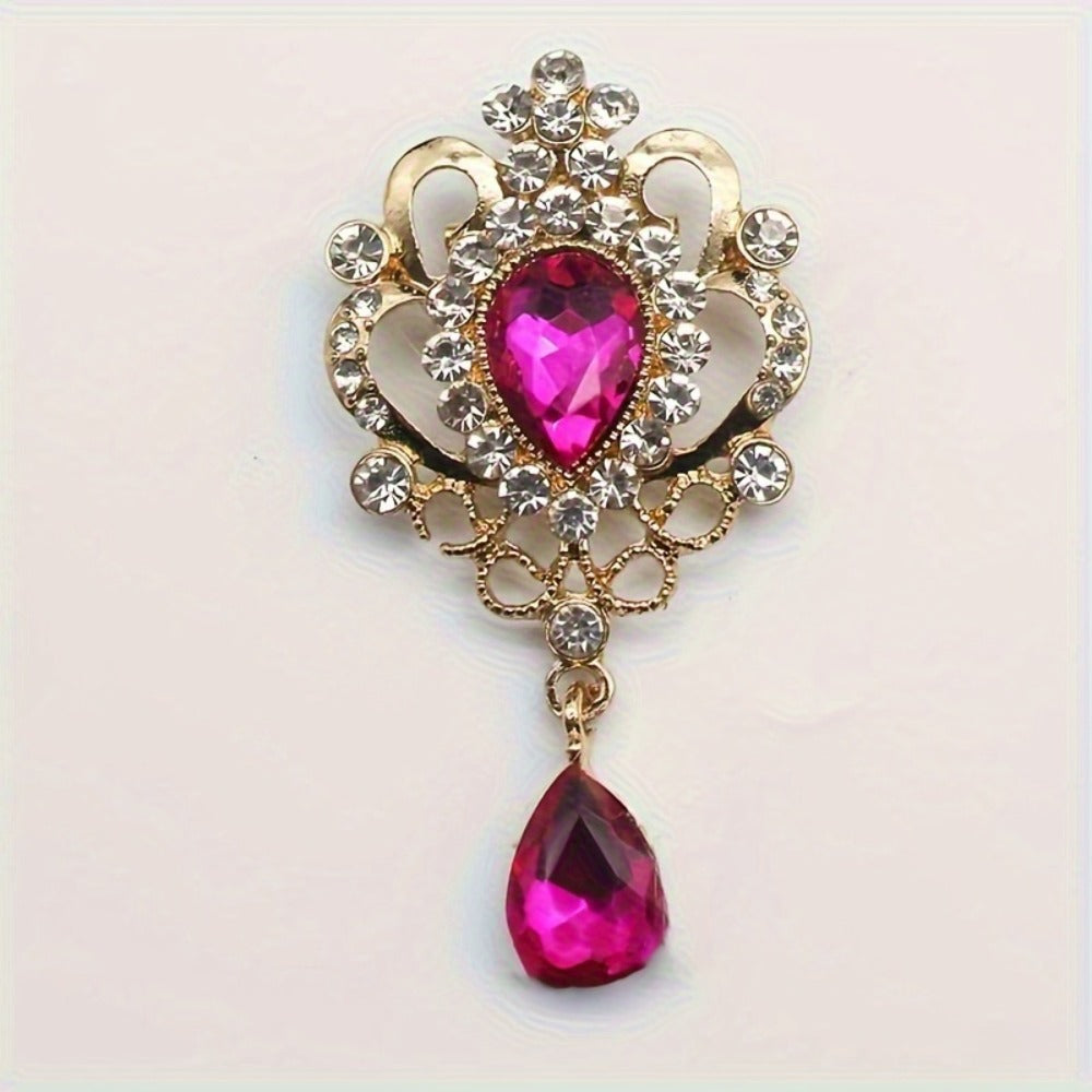 Brooch Pin - Rhinestone 10pcs Teardrop Crystal Detachable Retro Jewelry Brooches for - product detail view 8