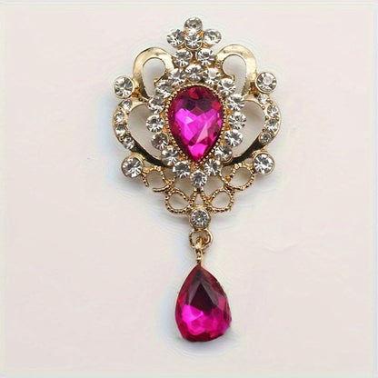 Brooch Pin - Rhinestone 10pcs Teardrop Crystal Detachable Retro Jewelry Brooches for - product detail view 8