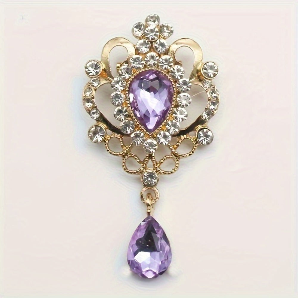 Brooch Pin - Rhinestone 10pcs Teardrop Crystal Detachable Retro Jewelry Brooches for - product detail view 9