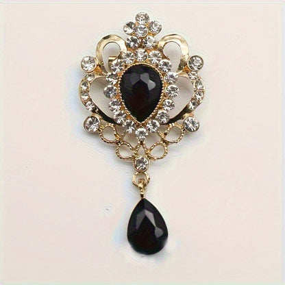 Brooch Pin - Rhinestone 10pcs Teardrop Crystal Detachable Retro Jewelry Brooches for - product detail view 10