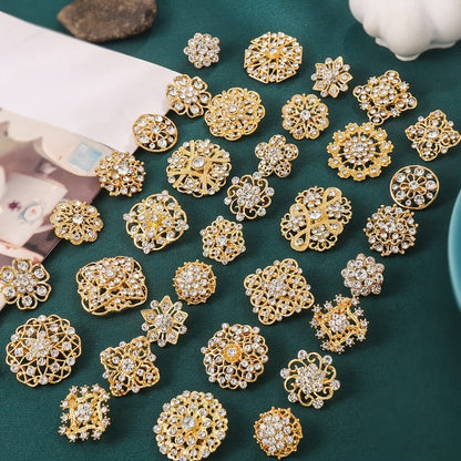 Brooch Pin - Rhinestone Set 36 Pcs Vintage Crystal Lapel for Women Men | Zinc Alloy - main product view