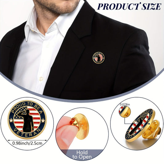 Brooch Pin - Veteran Lapel Bulk 100pcs American Flag Military USA Patriotic for - product detail view 2