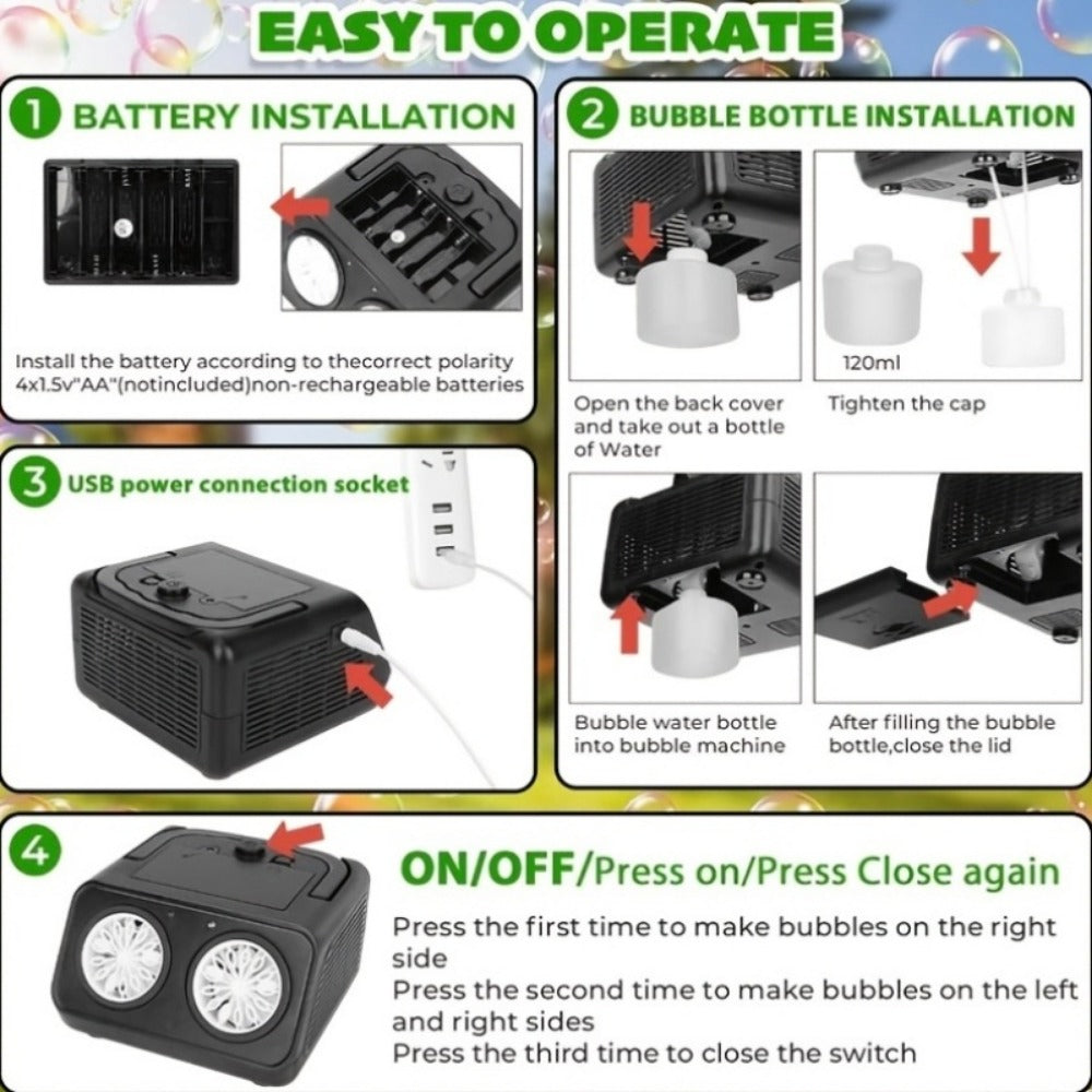 Bubble Machine, Rechargeable, Upgrade, Automatic, Blowing for Parties detail image - detail view 9