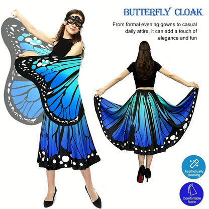 Butterfly Costume - Set Women 4pcs Fairy Wings Cape Skirt Antenna Headband Lightweight - product detail view 14