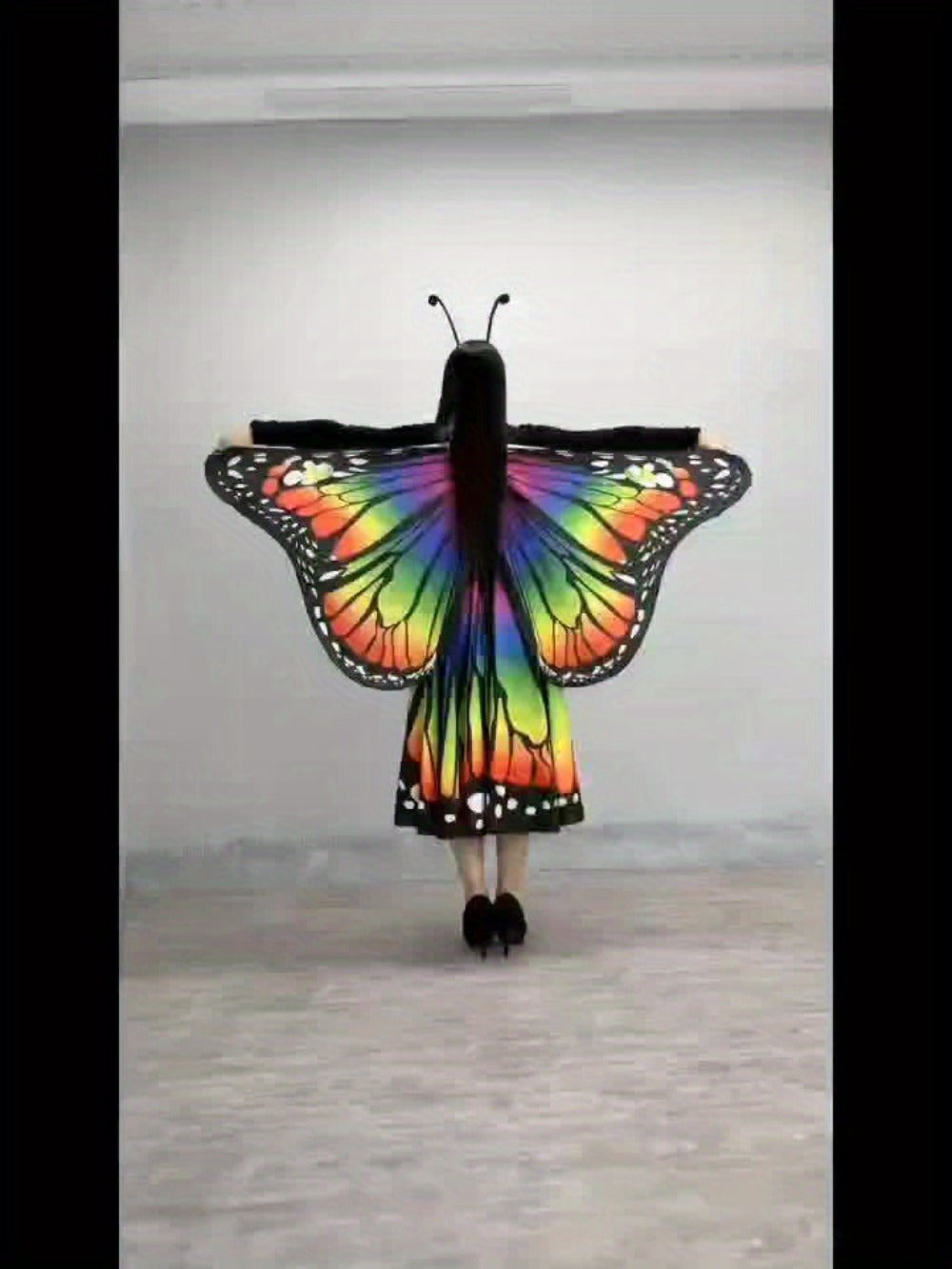 Butterfly Costume - Set Women 4pcs Fairy Wings Cape Skirt Antenna Headband Lightweight - product detail view 16