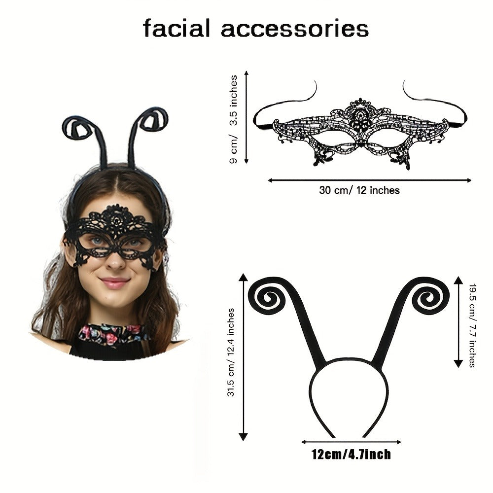 Butterfly Costume - Set Women 4pcs Fairy Wings Cape Skirt Antenna Headband Lightweight - product detail view 20
