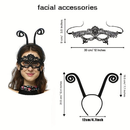 Butterfly Costume - Set Women 4pcs Fairy Wings Cape Skirt Antenna Headband Lightweight - product detail view 20
