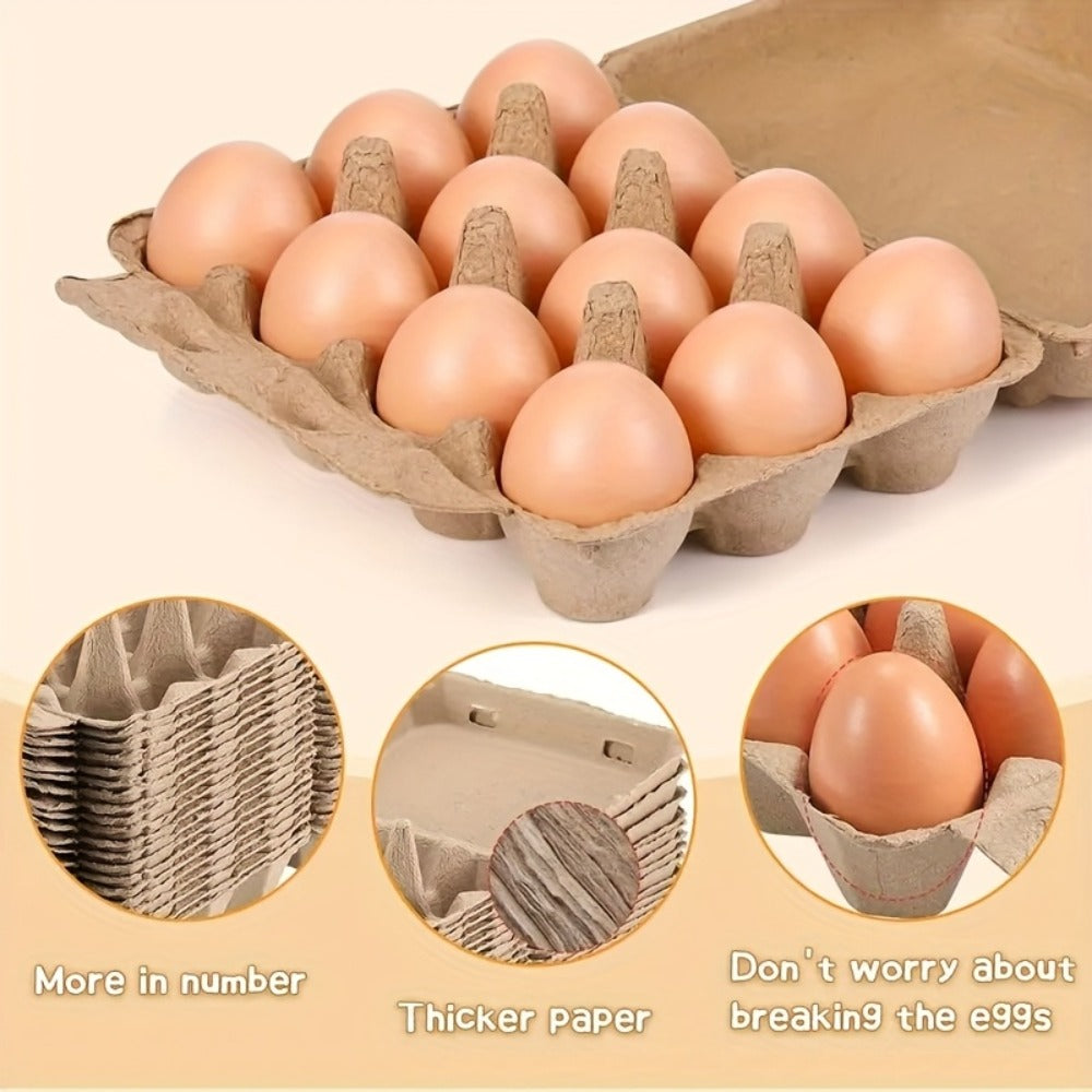 Egg Cartons 12 Egg Holder Reusable Pulp Egg Storage Container Box for Kitchen Chicken Coop for Home Cooking, Dining and Outdoor Meals