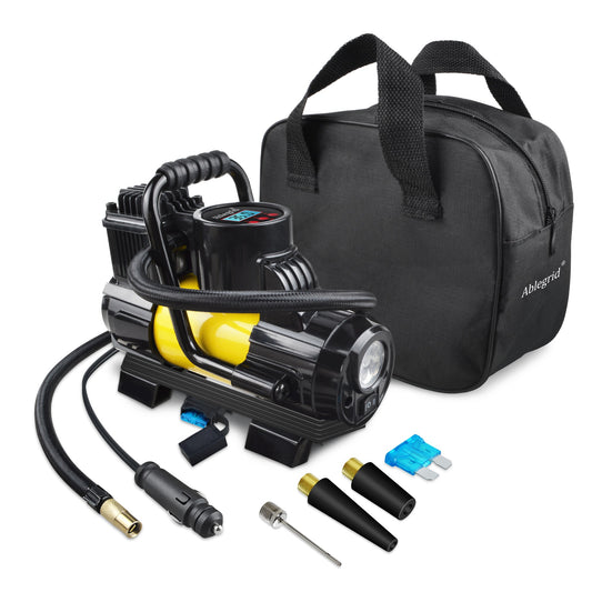 Portable Air Compressor Tire Inflator 150PSI – 120W 12V Auto Shut-Off, LED Display, 35L/min Fast Inflate for Car Bike Truck SUV Ball