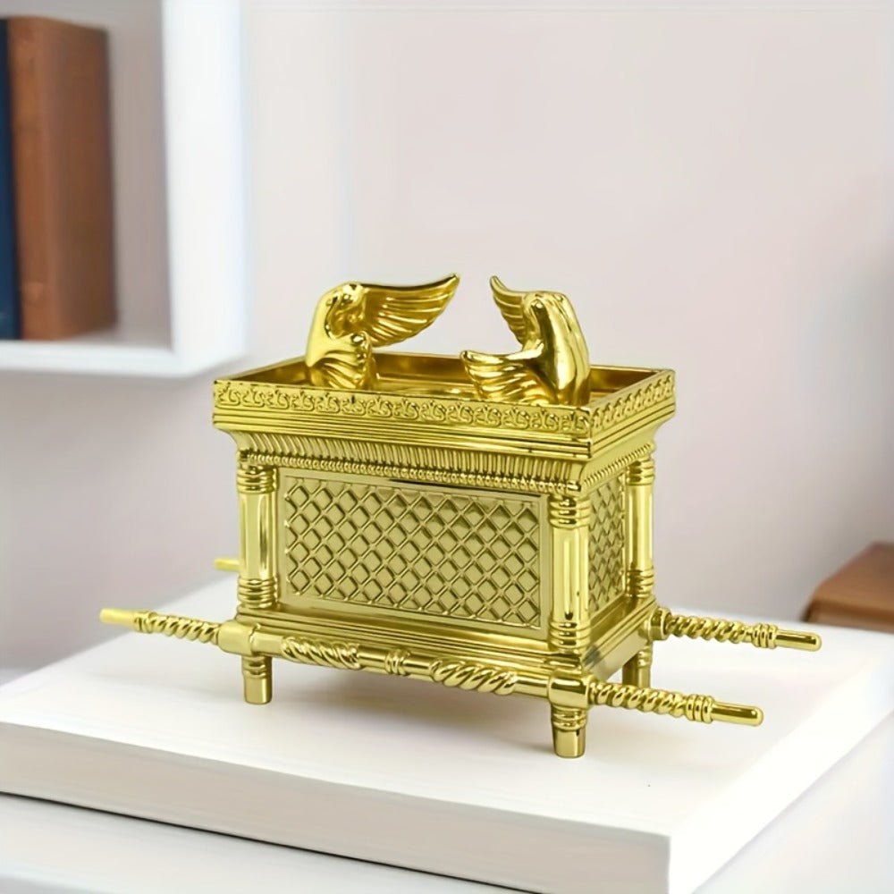 Ark of the Covenant Tabletop Figurine in Medium or Large Sizes with One- or Two-Piece Gold-Tone Options