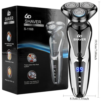 Electric Shaver 2-Pack with 3D Floating Heads, LED Power Indicators and Rechargeable Washable Design