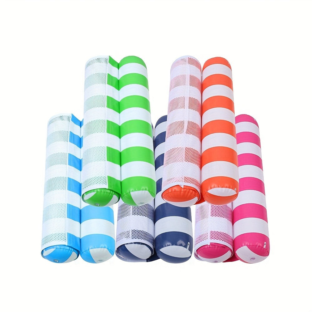 Five-Piece Inflatable Pool Hammock Float Set with Mesh Centers, Striped Designs and 51.2-Inch Length