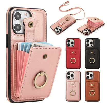 Phone Case RFID-Blocking Wallet with 2–3 Card Holder, Fold-Out Kickstand and Magnetic Charging for Select iPhones