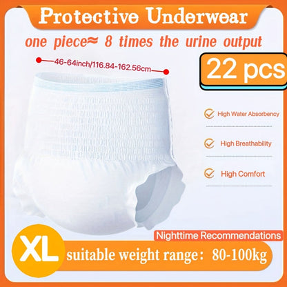 Disposable Incontinence Underwear for Seniors – High Absorbency Leak-Proof Pull-On Briefs, Ultra-Thin Breathable Soft Cotton for Men & Women, Home Care & Overnight Use