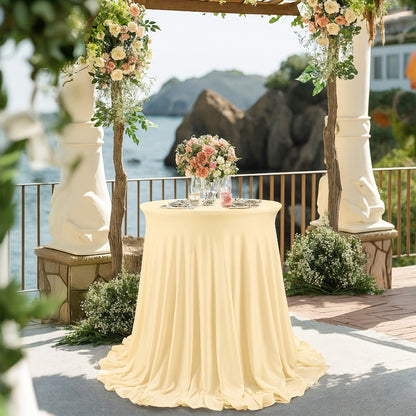 Round Spandex Cocktail Table Cover in Five Colors and Two Sizes, 43.31-Inch Height for Weddings and Events