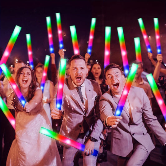 LED Glow Sticks Party Set – Foam Glow Sticks with 3 Light Modes, Glow Glasses, Headbands & Finger Lights for Rave, Wedding, Birthday, Concert, Halloween, Christmas & New Year Party Supplies, 11/36/52pcs