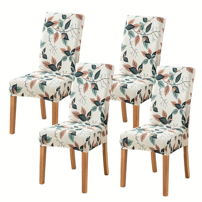 Printed Stretch Dining Chair Covers in Ten Patterns with Four- or Six-Piece Set Checkouts for Parsons Chairs