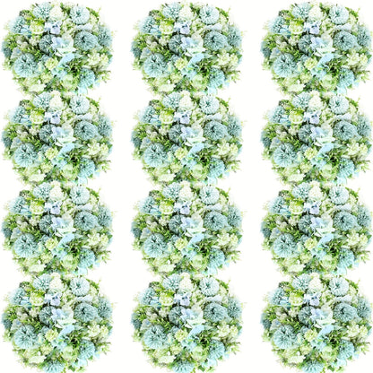 Artificial Flowers 12-Bundle Peony and Hydrangea Bouquet Set in Five Colors for Wedding Decor