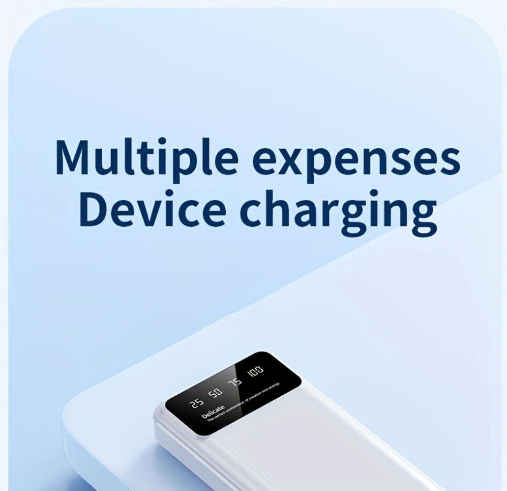 65000mAh Portable Power Bank with LED Display USB Charger for iPhone 17 16 15 14 13 12 11 XS Android Phones Tablets – High Capacity Emergency Backup Battery Pack for Travel Outdoor Camping