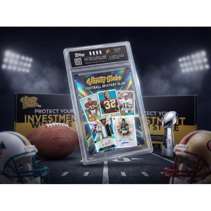 Sports Trading Cards, Football Vanity Slab with Red Label or Two-Slab Options for Display Collections