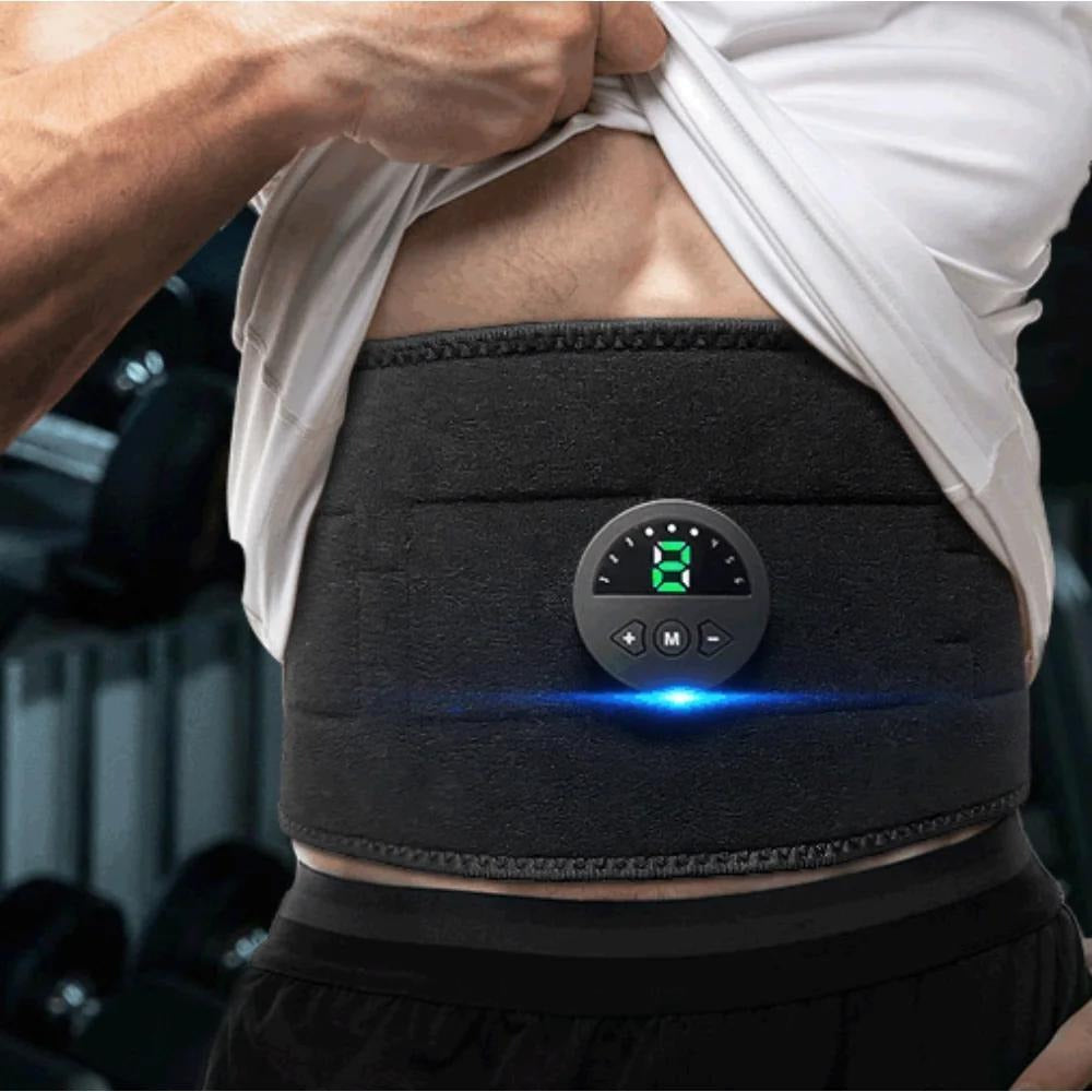 Ab Stimulator FDA Cleared – EMS Abdominal Muscle Trainer Belt, USB Rechargeable Fitness Equipment for Core Toning, Abdominal Massage & Muscle Training | Home Gym Workout Belt for Adults