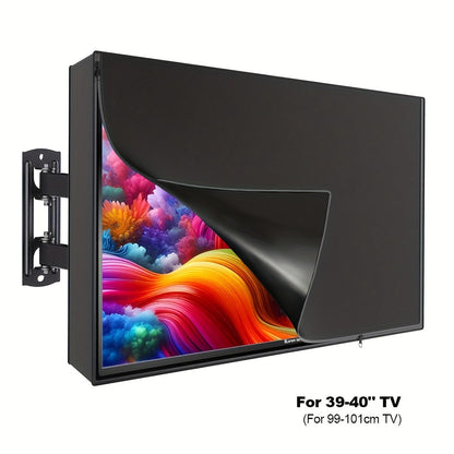 Black Television Cover with Roll-Up Front Panel for 30–32, 39–40, 43 or 48–50 Inch Screens