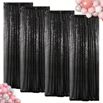 Sequin Backdrop Curtain for Party Wedding - 4x8ft Shimmering Glitter Curtain for Birthday Photo Booth Stage Decoration, Easy Hang, Multi-Color