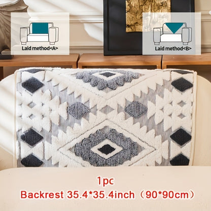 Thick Plush Sofa Cover Non-Slip Pet Friendly Machine Washable Couch Slipcover Furniture Protector for Living Room Bedroom Office Armrest to 4-Seat Multiple Colors
