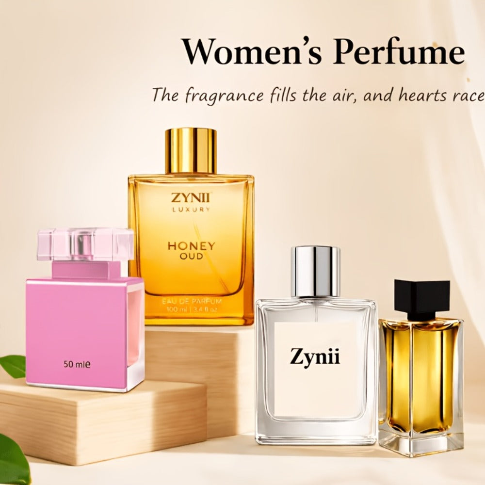 Women's Perfume Honey Oud Amber Collection with Four Floral, Fruit, Citrus and Musk Spray Options