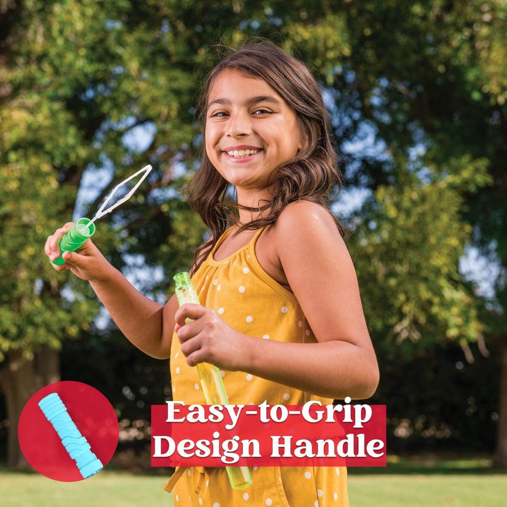 24-Pack Giant Bubble Wand Set with 14.6 Inch Wands in Six Colors for Outdoor Party Activities