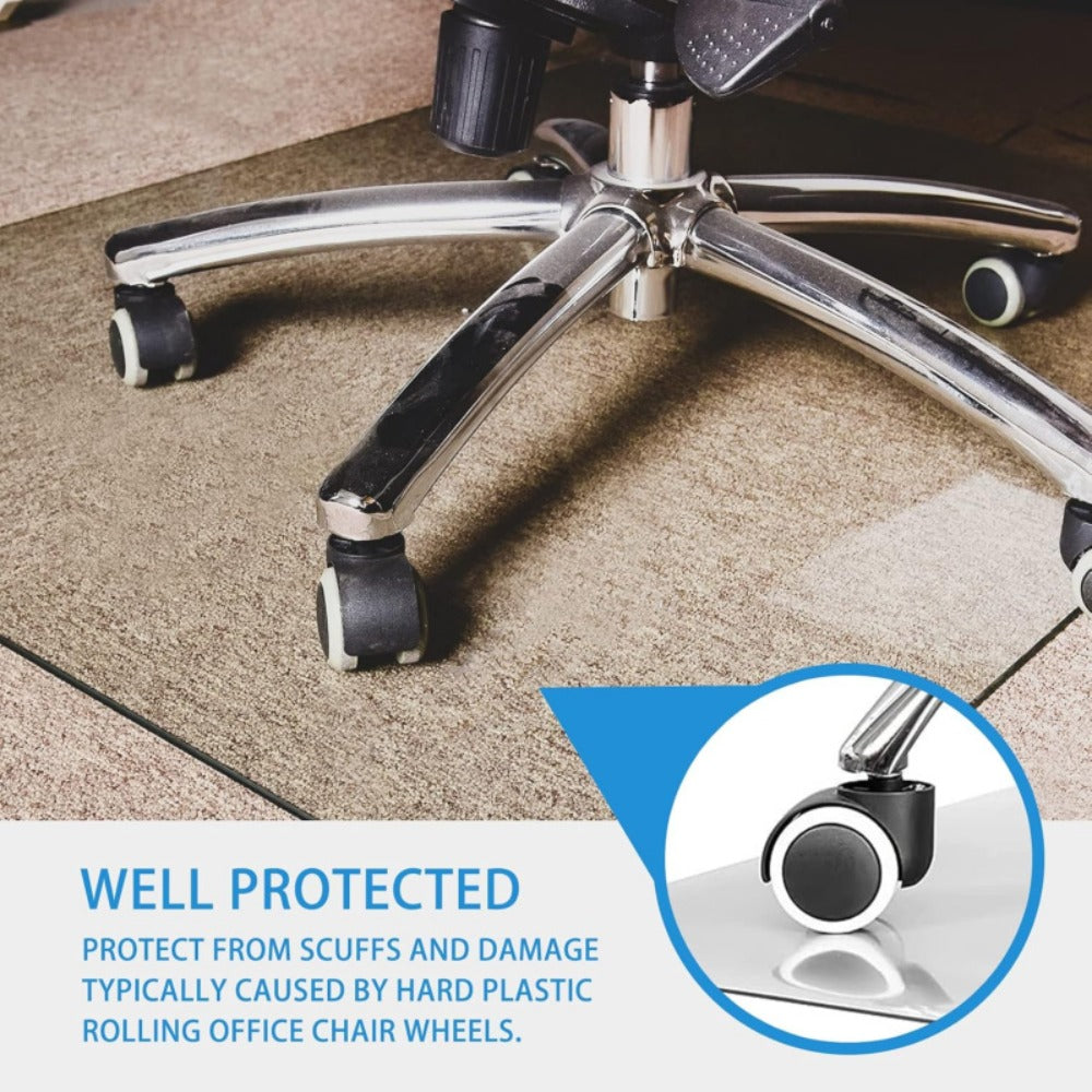 Clear PVC Floor Protector Mat with 29 Rectangular Size Options, Including 1.5mm Formats up to 44 x 120 Inches
