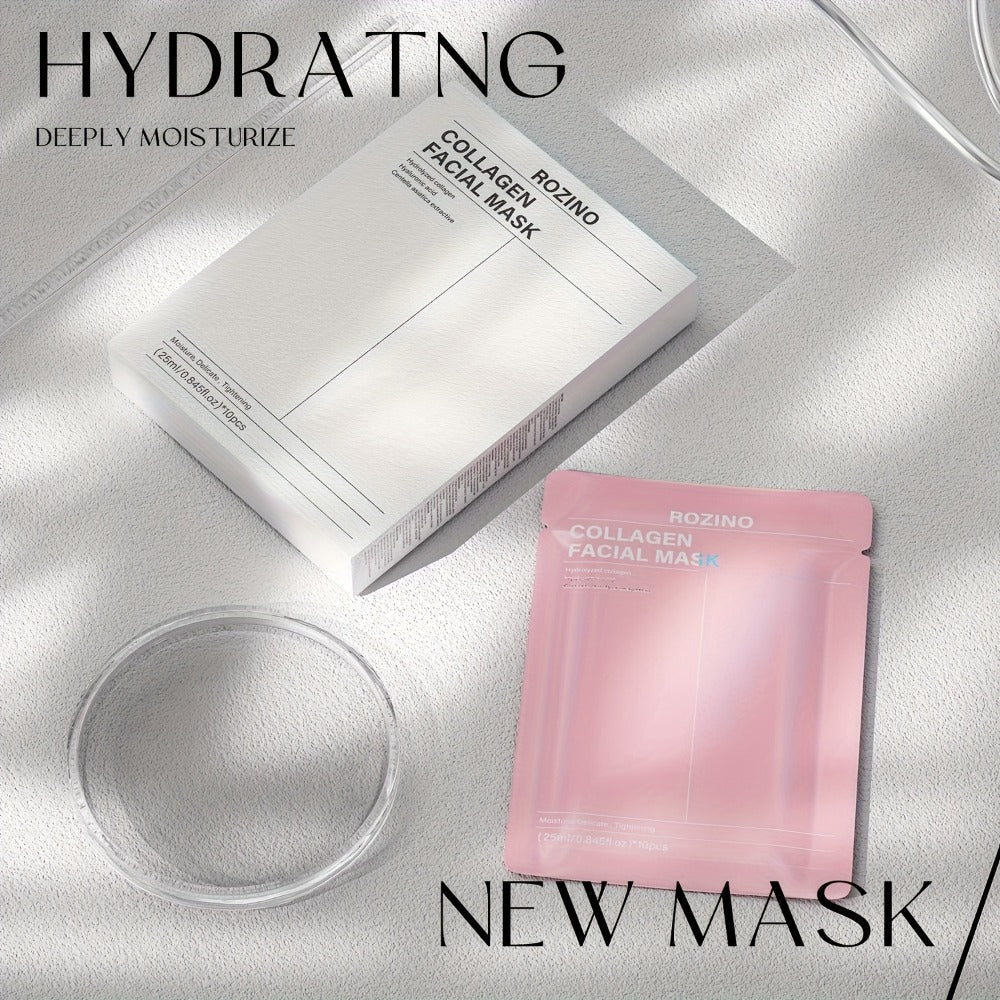 Collagen Sleeping Mask 20pcs Hyaluronic Acid Aloe Vera Deeply Moisturizing Overnight Hydrating Night Mask for Sensitive All Skin Types ROZINO 25ml per Pack Women