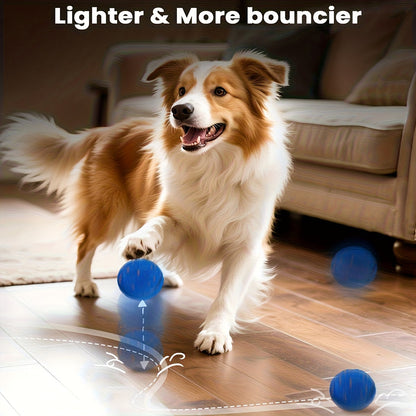 Dog Toy Motion-Activated E-TPU Ball with Auto-Rolling, Rotating and Bouncing Modes in Blue or Orange