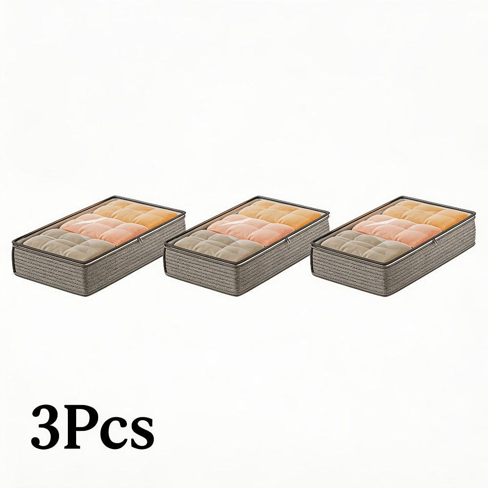 Under-Bed Storage Box Set in 1, 2, 3 or 5 Pieces with Handles, Clear Top and 100 x 50 x 18 cm Size