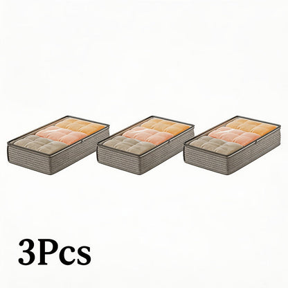 Under-Bed Storage Box Set in 1, 2, 3 or 5 Pieces with Handles, Clear Top and 100 x 50 x 18 cm Size