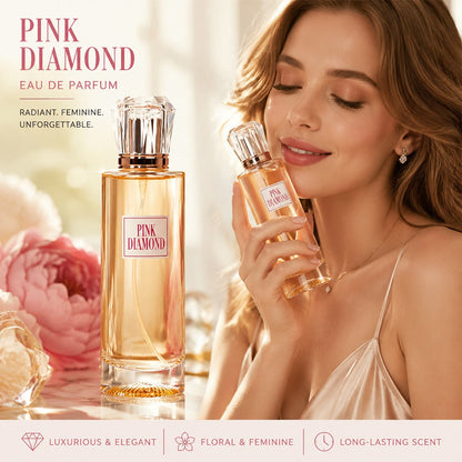 Women's Perfume Eau de Parfum Spray - Pink Diamond Long Lasting Floral Scent with Aldehyde Lily & Orange, Elegant Fragrance for Daily Wear & Special Occasions, 3.4 oz
