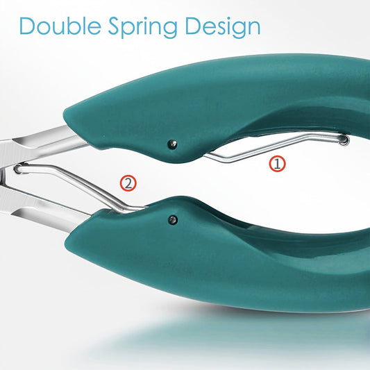 Toenail Clippers for Thick Nails & Ingrown Toenails 3 Pack Sharp Curved Blade Surgical Steel — Double Spring Ergonomic Podiatrist Nail Clipper for Men Women Seniors, Professional Pedicure Tool