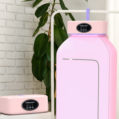 Portable Clothes Dryer with Tall Foldable Fabric Cabinet in Pink, Khaki or Purple Checkout Colors