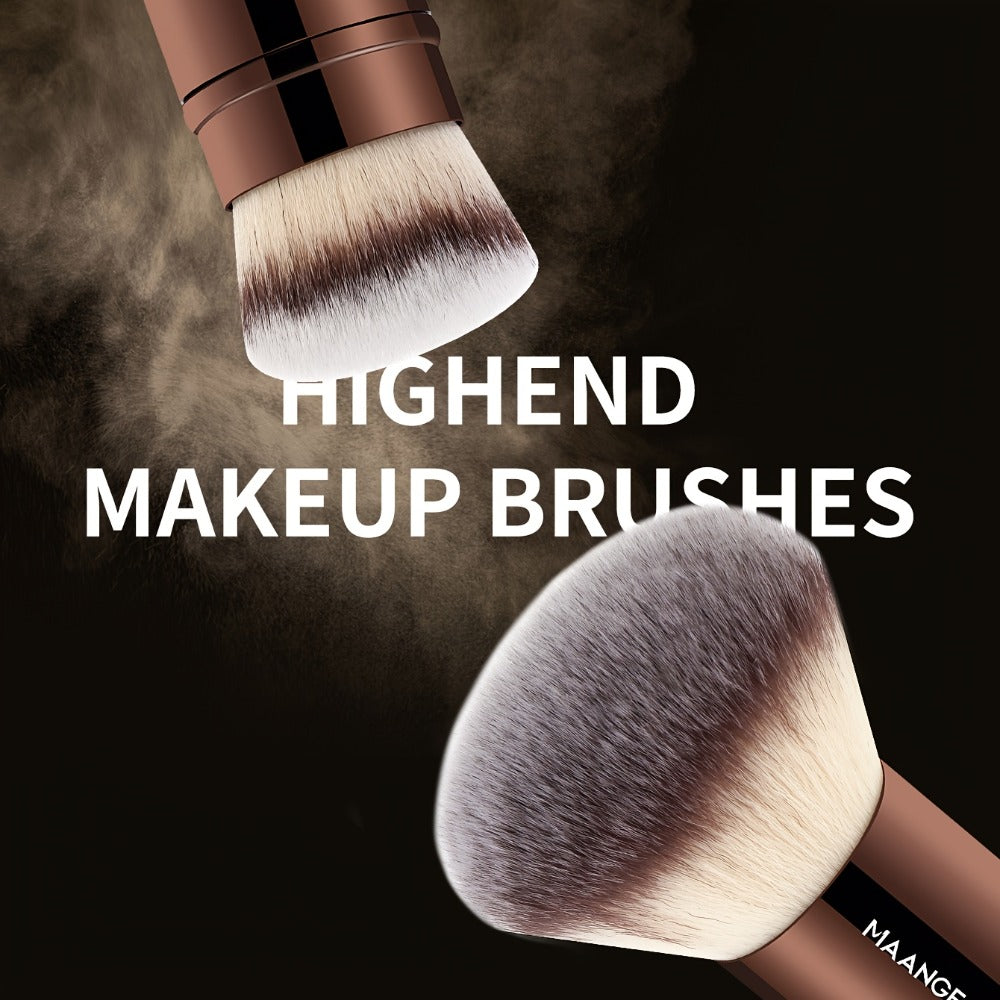 Professional Makeup Brush Set 20Pcs Metal Aluminum Tube Handle with Storage Bag Foundation Powder Blush Eye Shadow Kabuki Brushes for Women Travel Portable Multi-Function Black Gold