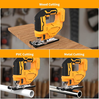 Cordless Jigsaw Compatible with Dewalt 20V Battery – LED Work Light, 0°-45° Bevel, 3 Orbital Settings for Straight Curved & Circular Cuts